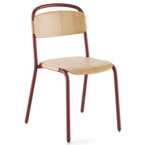Židle SKOL s dřevěným sedákem