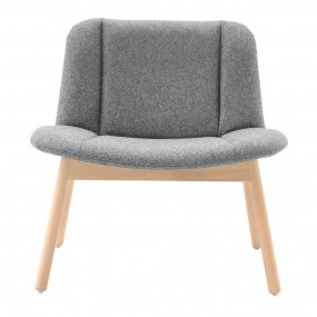 Upholstered armchair with wooden base HIPPY 615