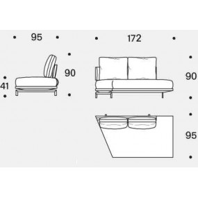 Rohový koncový prvek Quinta Strada 22,5° 0052TDX - šířka 172 cm - pravé provedení