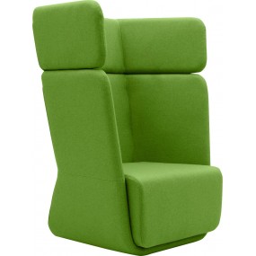 BASKET armchair with high backrest