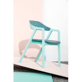 Wooden chair with upholstered seat LAYER 090