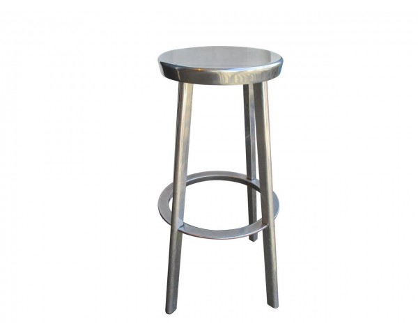 Bar stool DEJA-VU high - polished aluminium