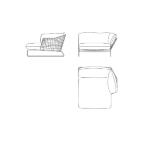 Bočný prvok súpravy obývacích modulov New York Soleil - vľavo