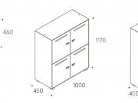 Skříňka se zámkem PRIMO Locker, 100x45x133 cm - 3