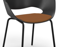 Židle FALK s čtyřnohou podnoží a čalouněným sedákem - 3