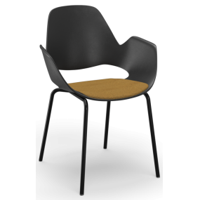FALK chair with four-legged base and upholstered seat