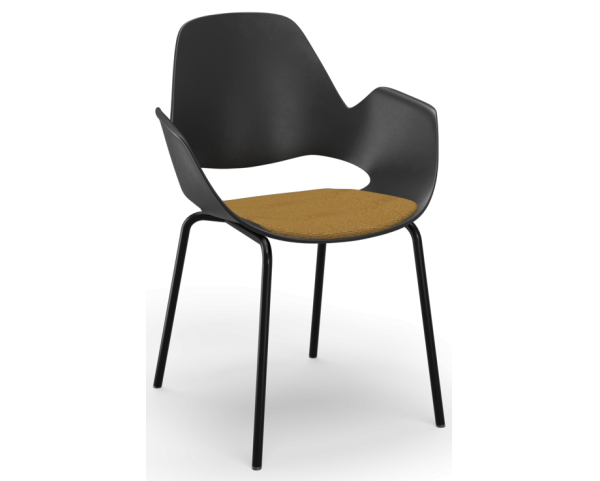FALK chair with four-legged base and upholstered seat