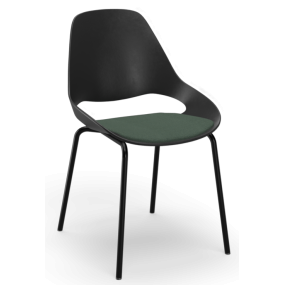 FALK chair - with upholstered seat and metal base