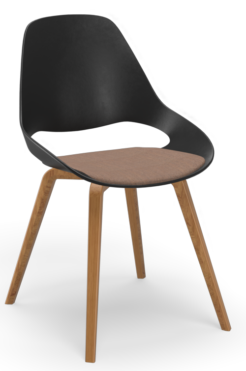 Levně Houe Denmark - Židle FALK s čalouněným sedákem a dřevěnou podnoží