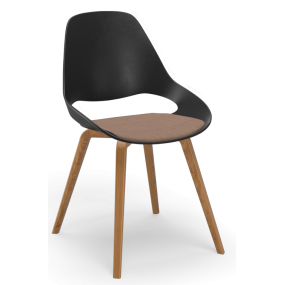 Židle FALK s čalouněným sedákem a dřevěnou podnoží 