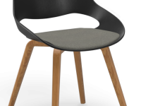 Židle FALK s čalouněným sedákem a dřevěnou podnoží - 3