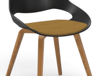 Židle FALK s čalouněným sedákem a dřevěnou podnoží - 2