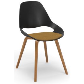Židle FALK s čalouněným sedákem a dřevěnou podnoží 