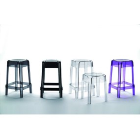 Nízka barová stolička RUBIK 582 DS - transparentná