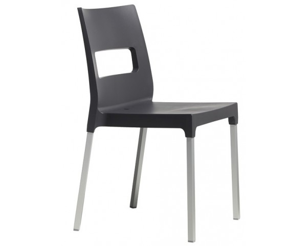 Židle MAXI DIVA - antracitová/hliník