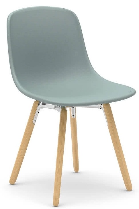 Levně INFINITI - Čalouněná židle PURE LOOP MONO s dřevěnou podnoží