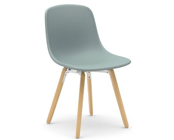 Čalouněná židle PURE LOOP MONO s dřevěnou podnoží