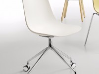 PURE LOOP MONO chair on castors - upholstered - 2