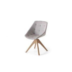 Swivel chair MISS LILY with wooden base