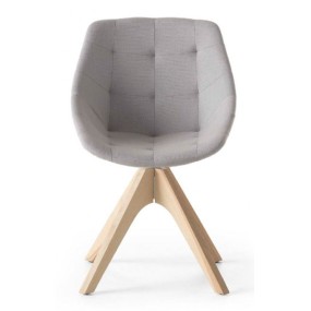 Swivel chair MISS LILY with wooden base