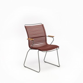 Židle CLICK s područkami vyšší, červená