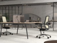 Dvoumístný pracovní stůl ROUND se zaoblenými rohy a posuvnou deskou - 140x164 - 2