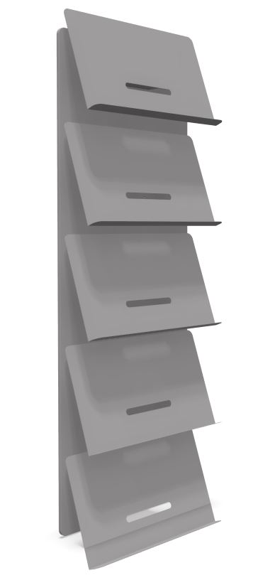 Levně CASCANDO - Nástěnný stojan na časopisy ROUND20 A3+ - 5 držáků