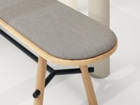 RECORD upholstered bench with wooden base - 3