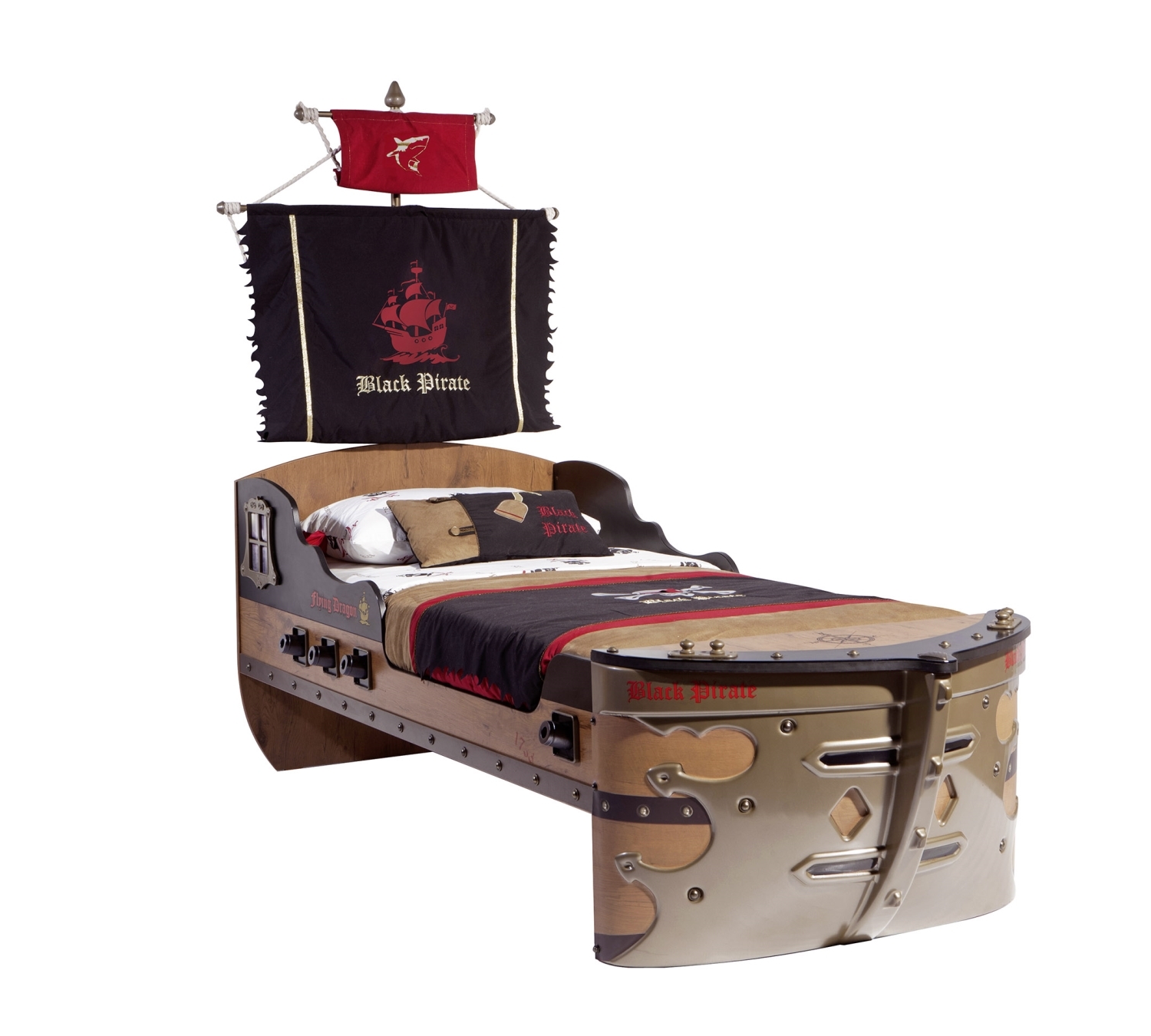 Levně ČILEK - Dětská postel loď PIRATE včetně matrace 90x190 cm