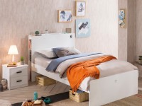 Studentská postel WHITE 100x200 cm včetně matrace - 2