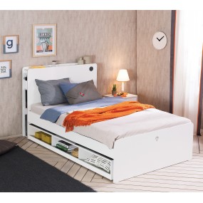 Pull-out extra bed WHITE with storage space