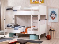 Student bunk bed WHITE 90x200 cm with mattress - 2