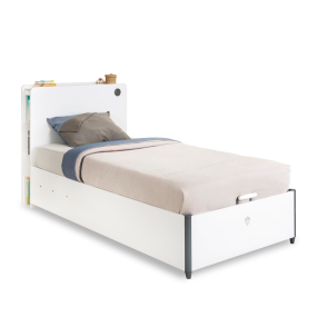 Student bed with storage space WHITE 100x200 cm
