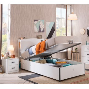 Student bed with storage space WHITE 100x200 cm