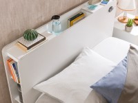 Studentská postel s úložným prostorem a matrací 100x200 cm WHITE - 3