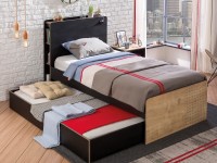 Pull-out extra bed BLACK with mattress 90x190 cm - 2