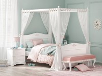 Canopy over bed 100x200 cm Rustic White - 2