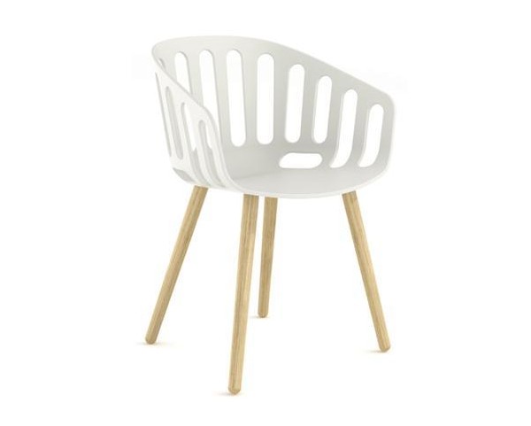 Židle BASKET BL, bílá/dřevo