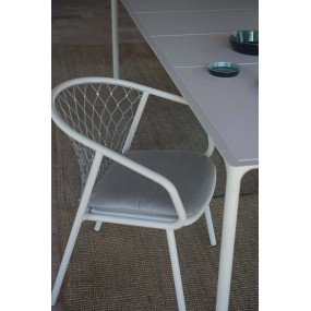 NEF chair with upholstered seat and seat cushion