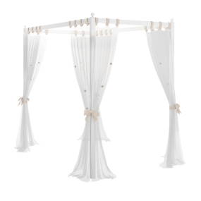 Canopy over bed Rustic White 