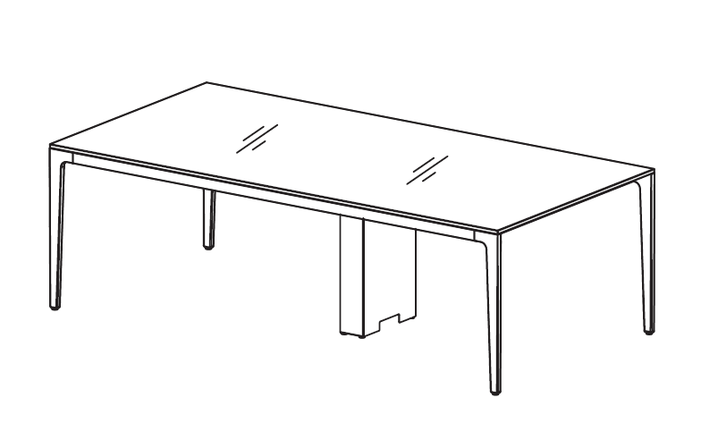 Levně FREZZA - Jednací stůl ALPLUS 240x120 - skleněná deska