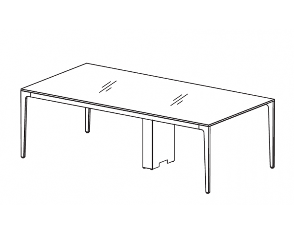 Jednací stůl ALPLUS 240x120 - skleněná deska