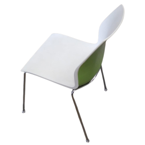 Chair KALEA white with chrome base - SALE