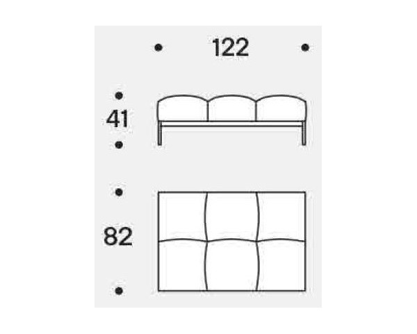 Seating element of the Pixel Light Outdoor modular set - 122x82 cm