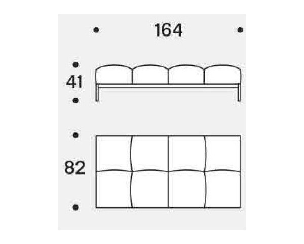 Sedací prvek modulové sestavy Pixel Light Outdoor 2610 / 2611 - 164x82 cm