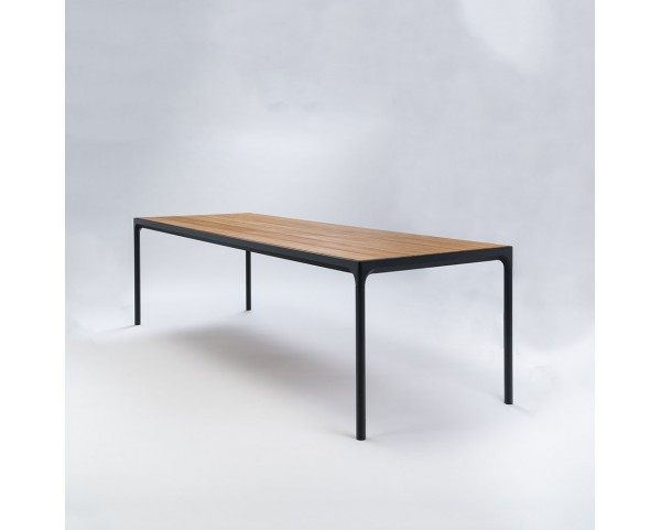 Table FOUR, 270 cm, bamboo / black frame