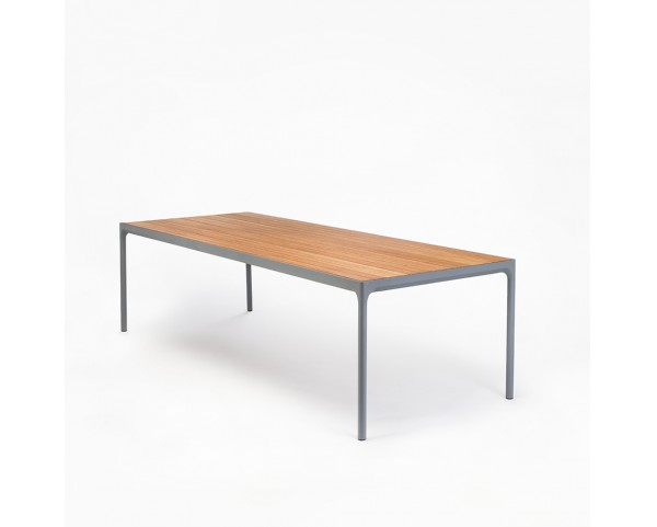 Table FOUR, 270 cm, bamboo / grey frame