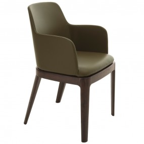Chair Margot with armrests, wooden base