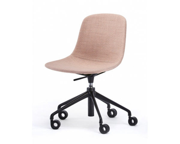 PURE LOOP MONO chair on castors - upholstered