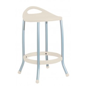 Barová stolička MAX - nízka, béžová/hliníková